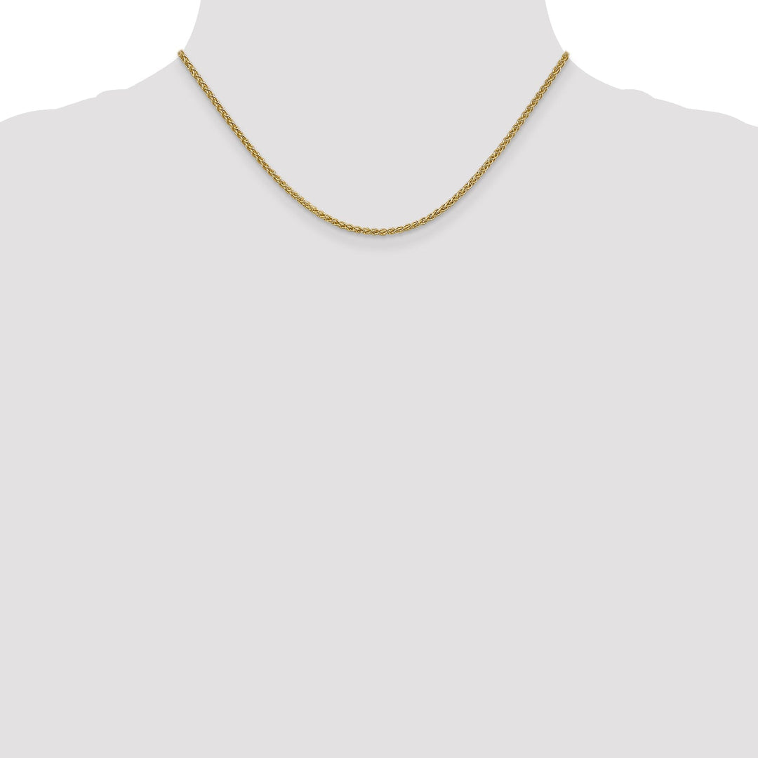 14k Yellow Gold 2.1mm Spiga Wheat Chain