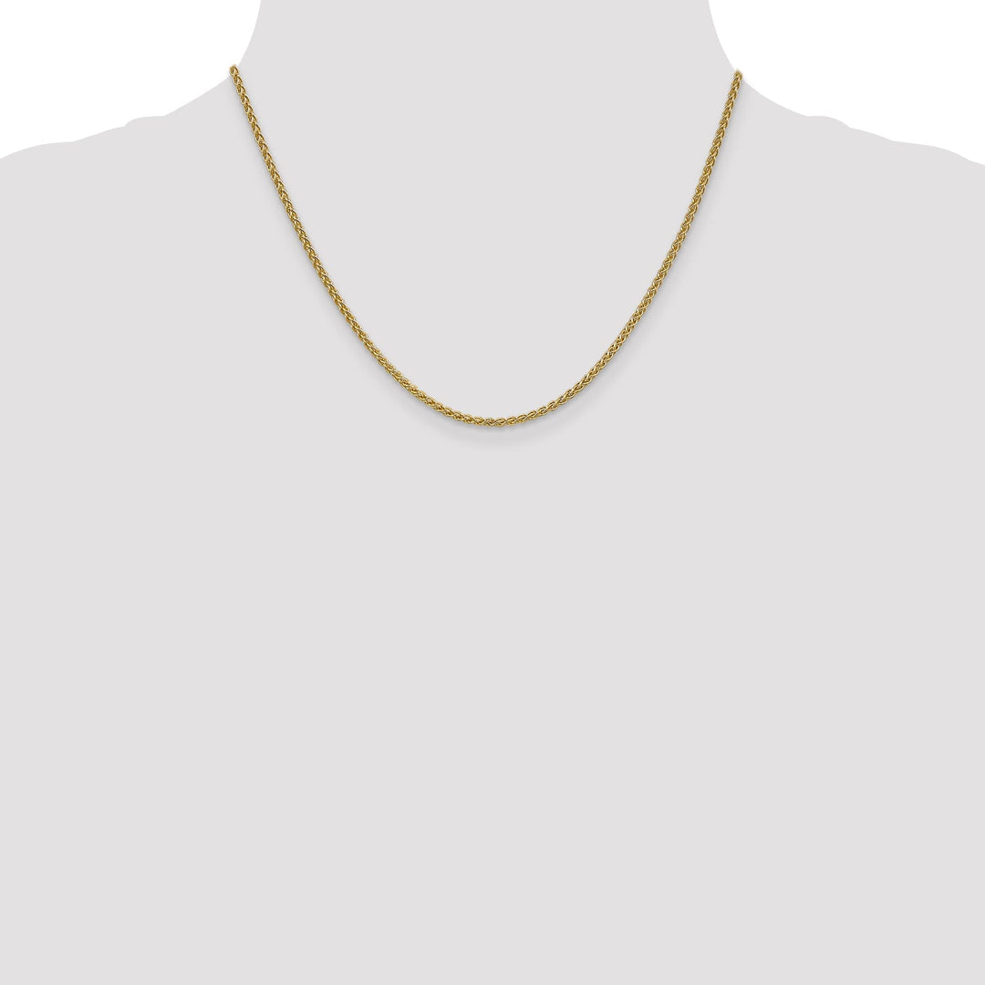 14k Yellow Gold 2.1mm Spiga Wheat Chain