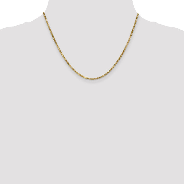 14k Yellow Gold 2.1mm Spiga Wheat Chain