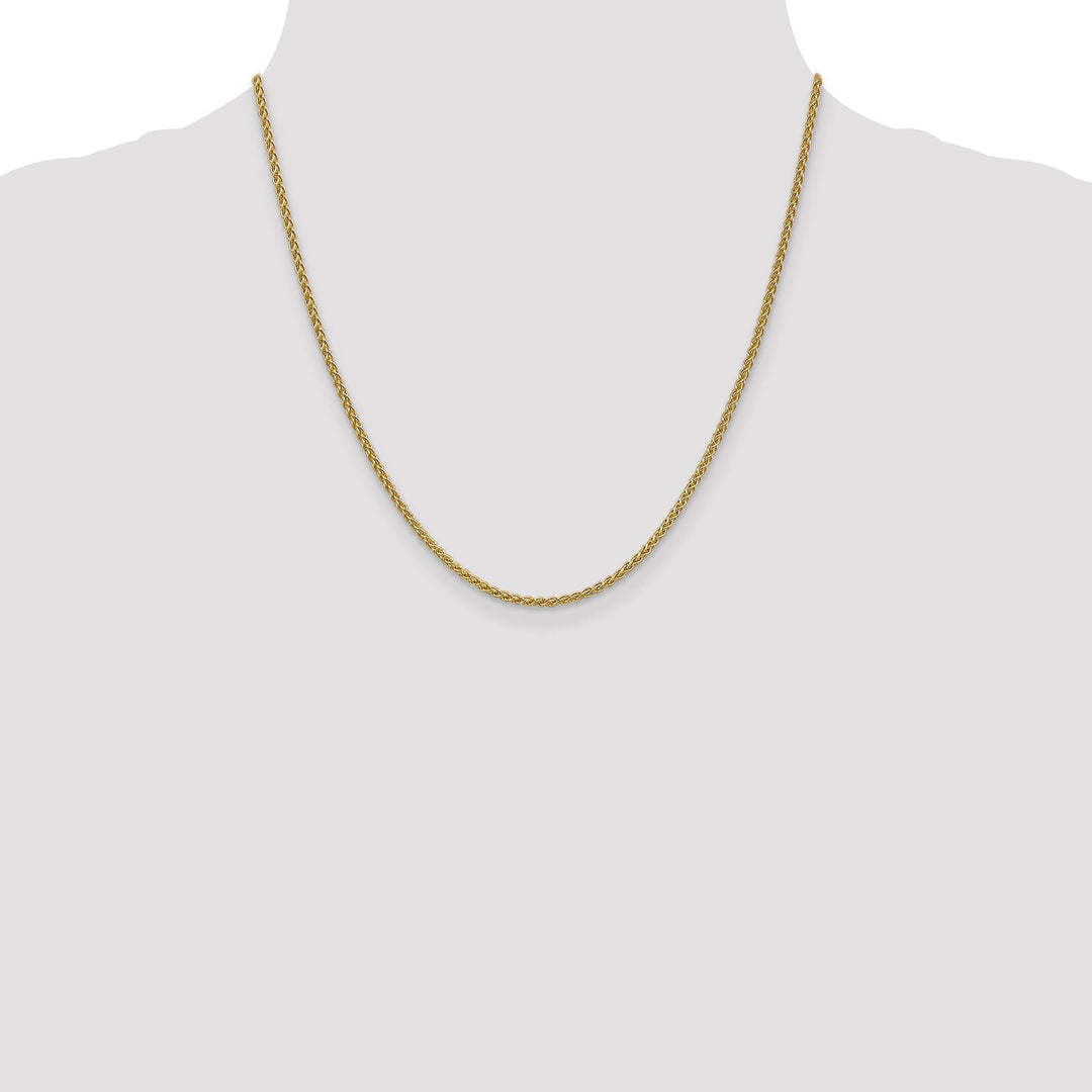 14k Yellow Gold 2.1mm Spiga Wheat Chain
