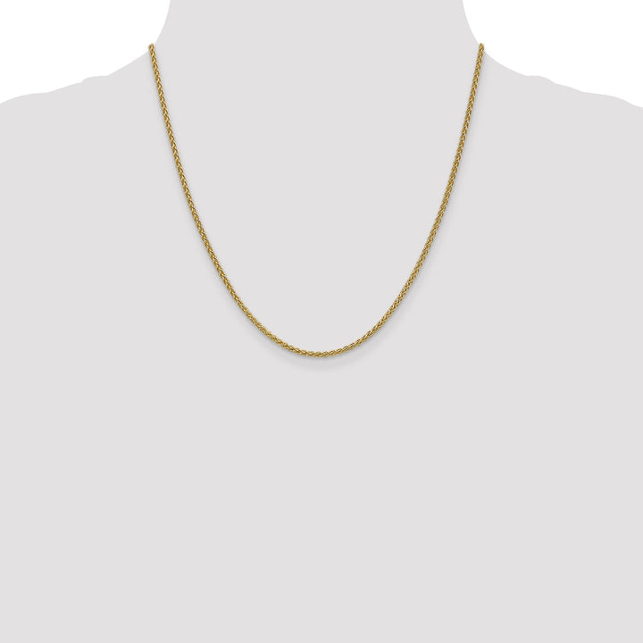 14k Yellow Gold 2.1mm Spiga Wheat Chain