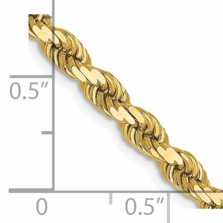 10k Yellow Gold 4mm D.C Rope Chain