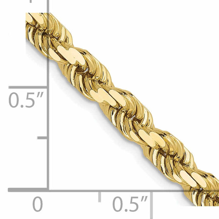 10k Yellow Gold 5mm D.C Rope Chain