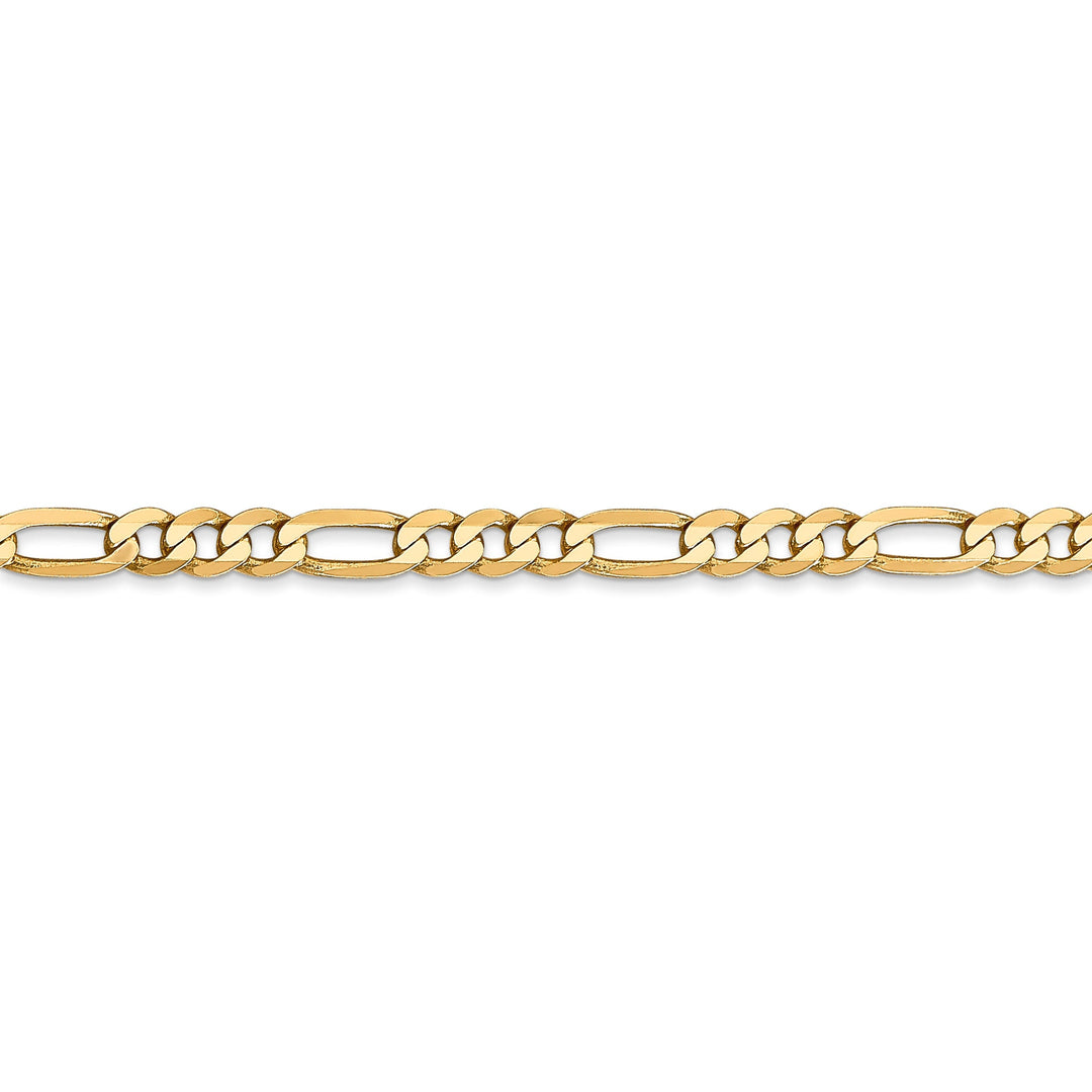 14k Yellow Gold 4.0mm Flat Figaro Chain