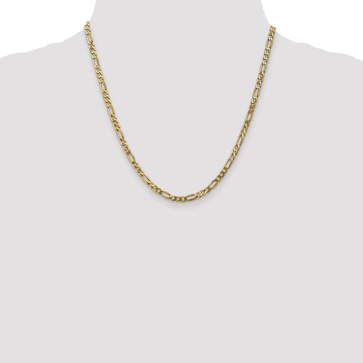 14k Yellow Gold 4.0mm Flat Figaro Chain