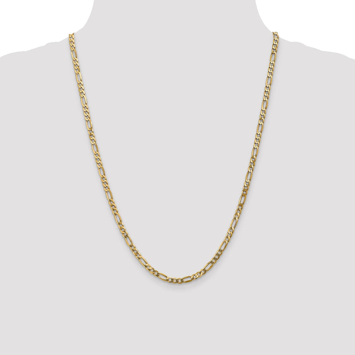 14k Yellow Gold 4.0mm Flat Figaro Chain