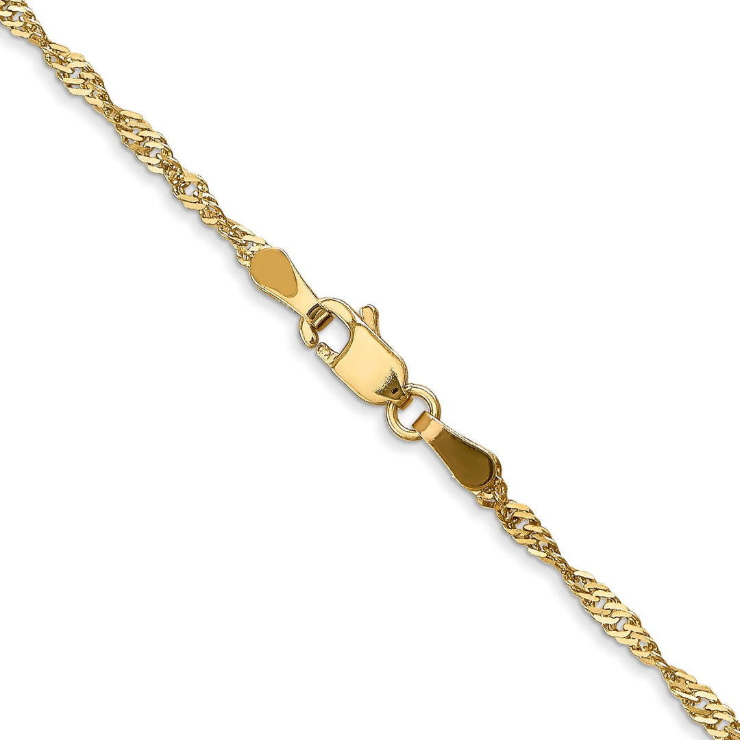 14k Yellow Gold 1.6 mm Singapore Chain