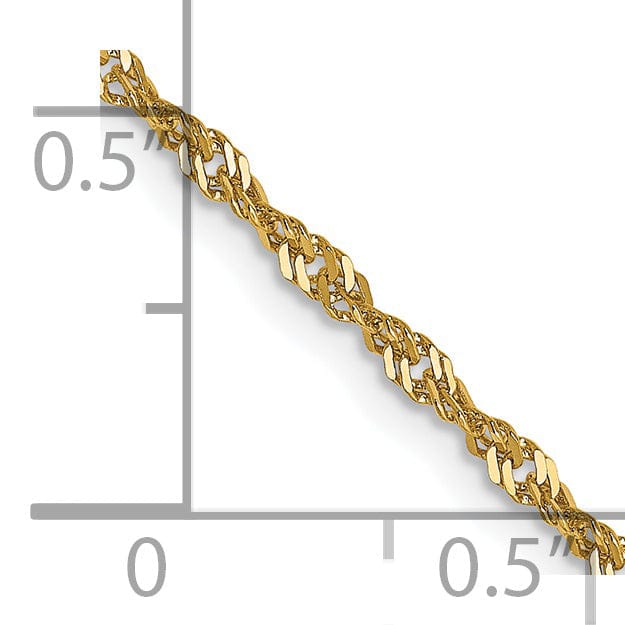 14k Yellow Gold 1.6 mm Singapore Chain