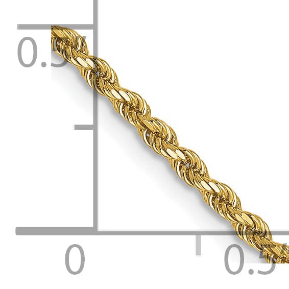 14k Yellow Gold 1.75mm D.C Rope Chain