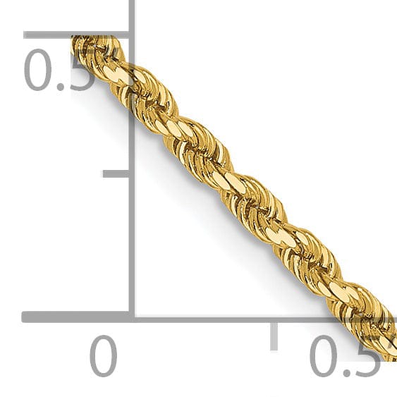 14k Yellow Gold 2.00mm D.C Rope Chain