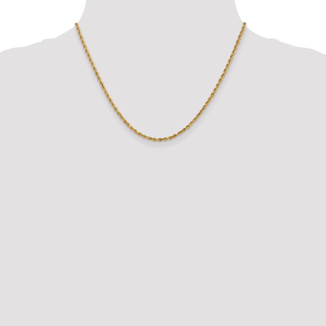 14k Yellow Gold 2.5m D.C Lightweight Rope Chain