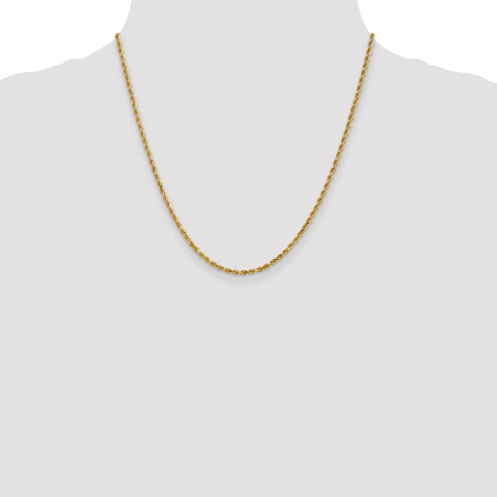 14k Yellow Gold 2.5m D.C Lightweight Rope Chain