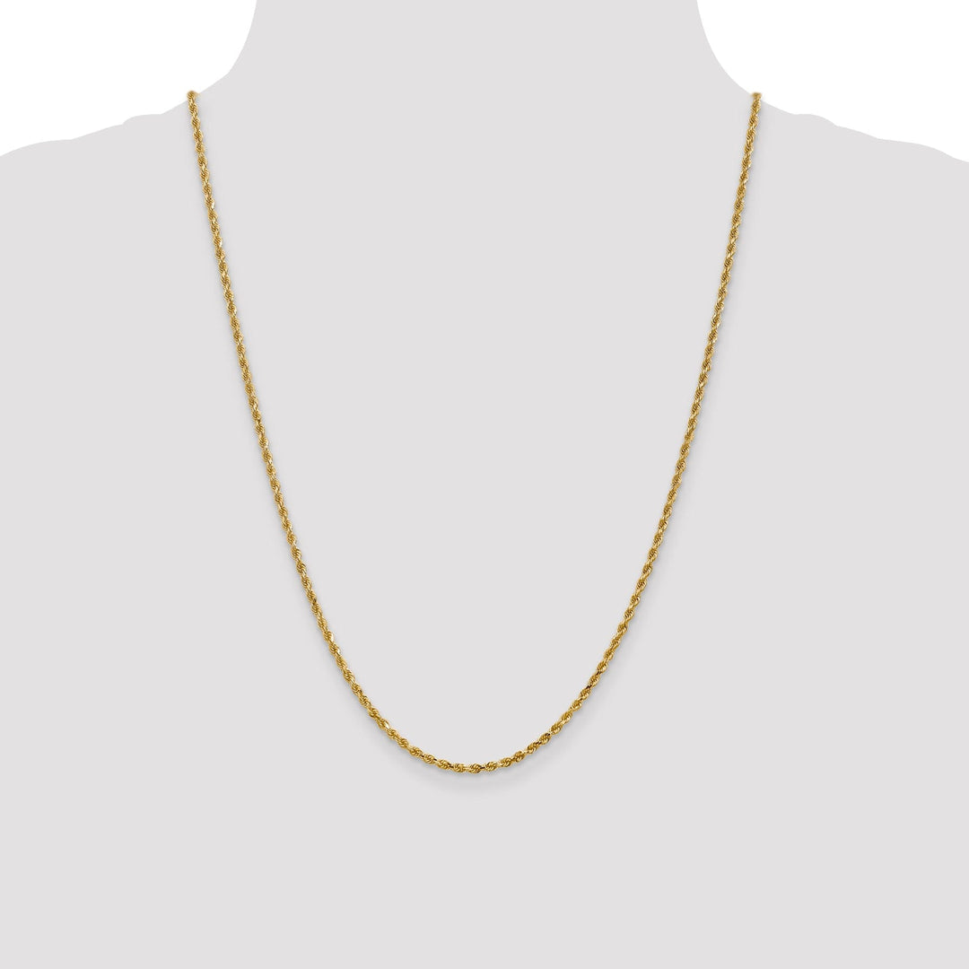 14k Yellow Gold 2.5mm D.C Lightweight Rope Chain