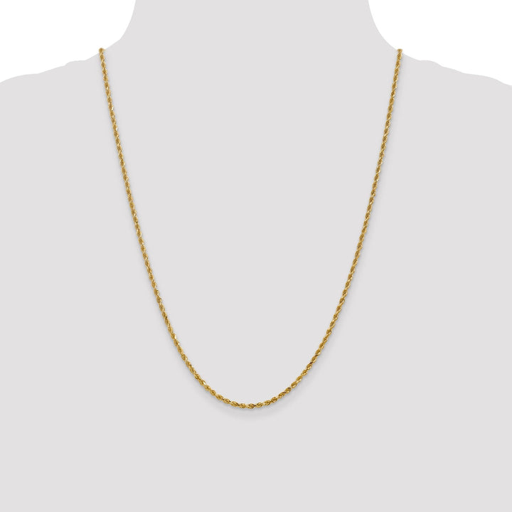 14k Yellow Gold 2.5mm D.C Lightweight Rope Chain