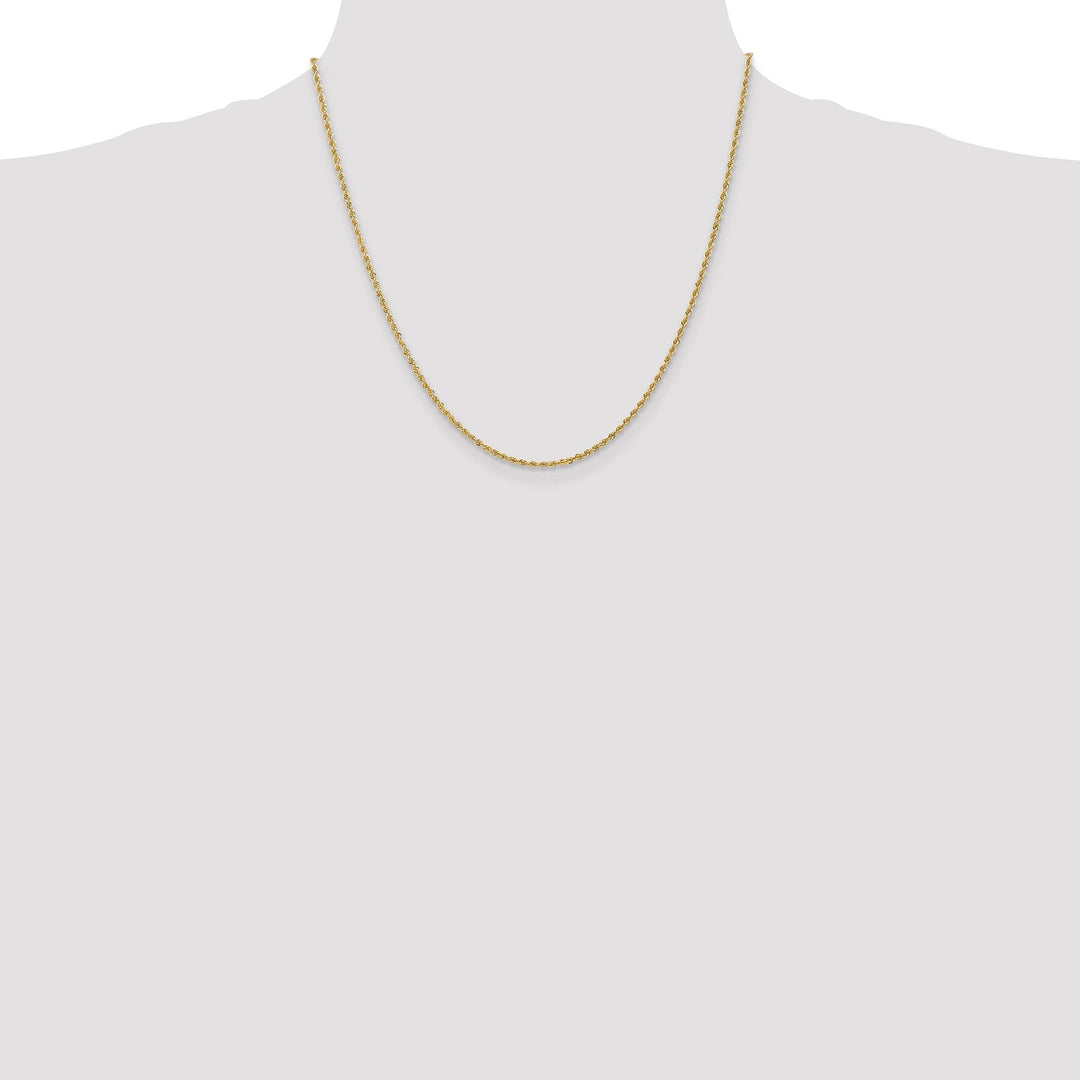 14k Yellow Gold 1.8mm Solid Regular Rope Chain