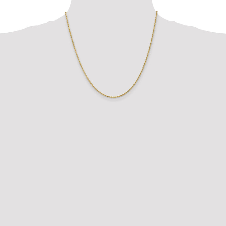 14k Yellow Gold 1.8mm Solid Regular Rope Chain