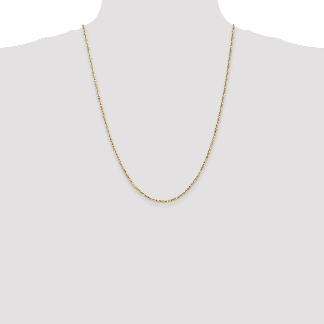 14k Yellow Gold 1.8mm Solid Regular Rope Chain