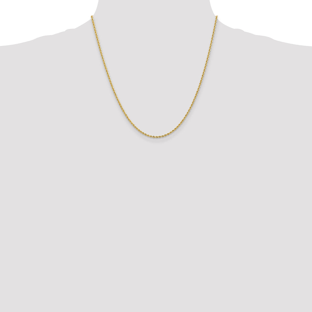 14k Yellow Gold 2.0mm Solid Rope Chain