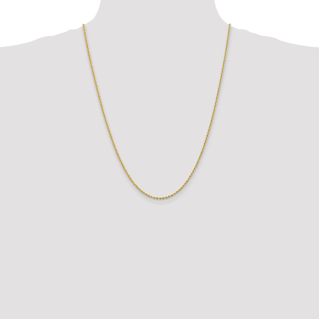 14k Yellow Gold 2.0mm Solid Rope Chain