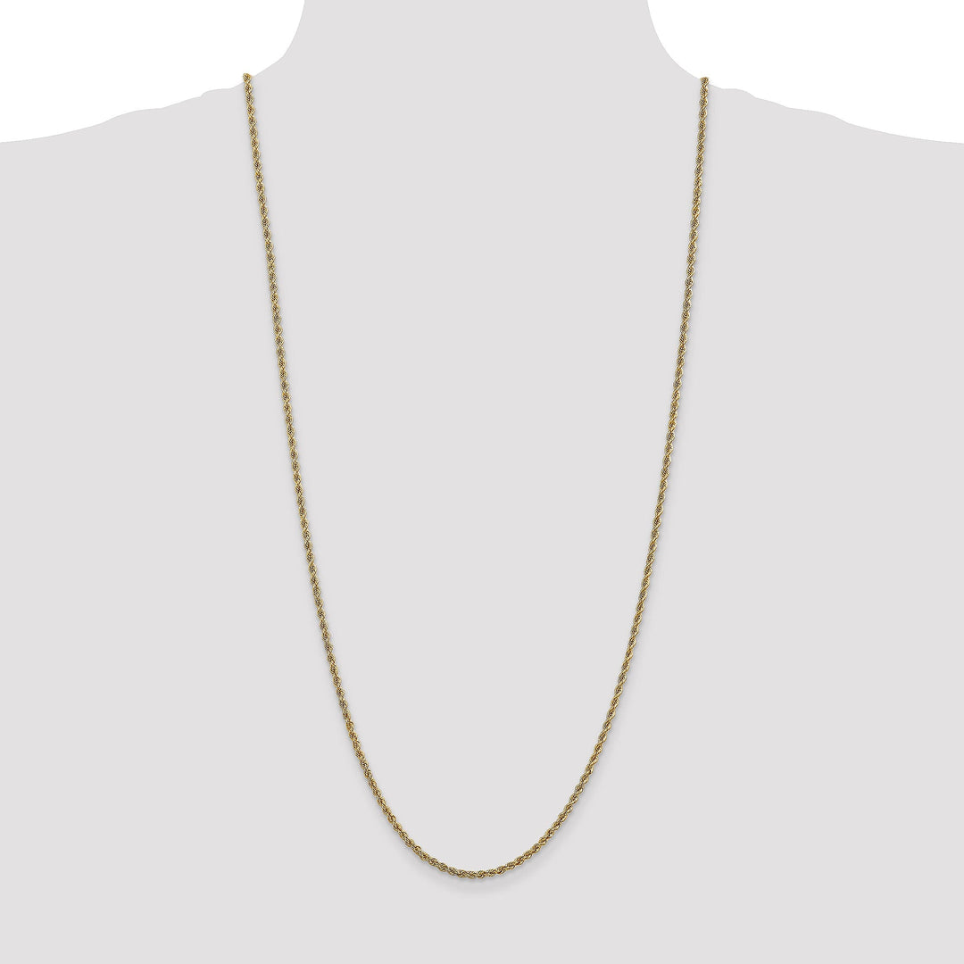 14k Yellow Gold 2.5mm Solid Rope Chain