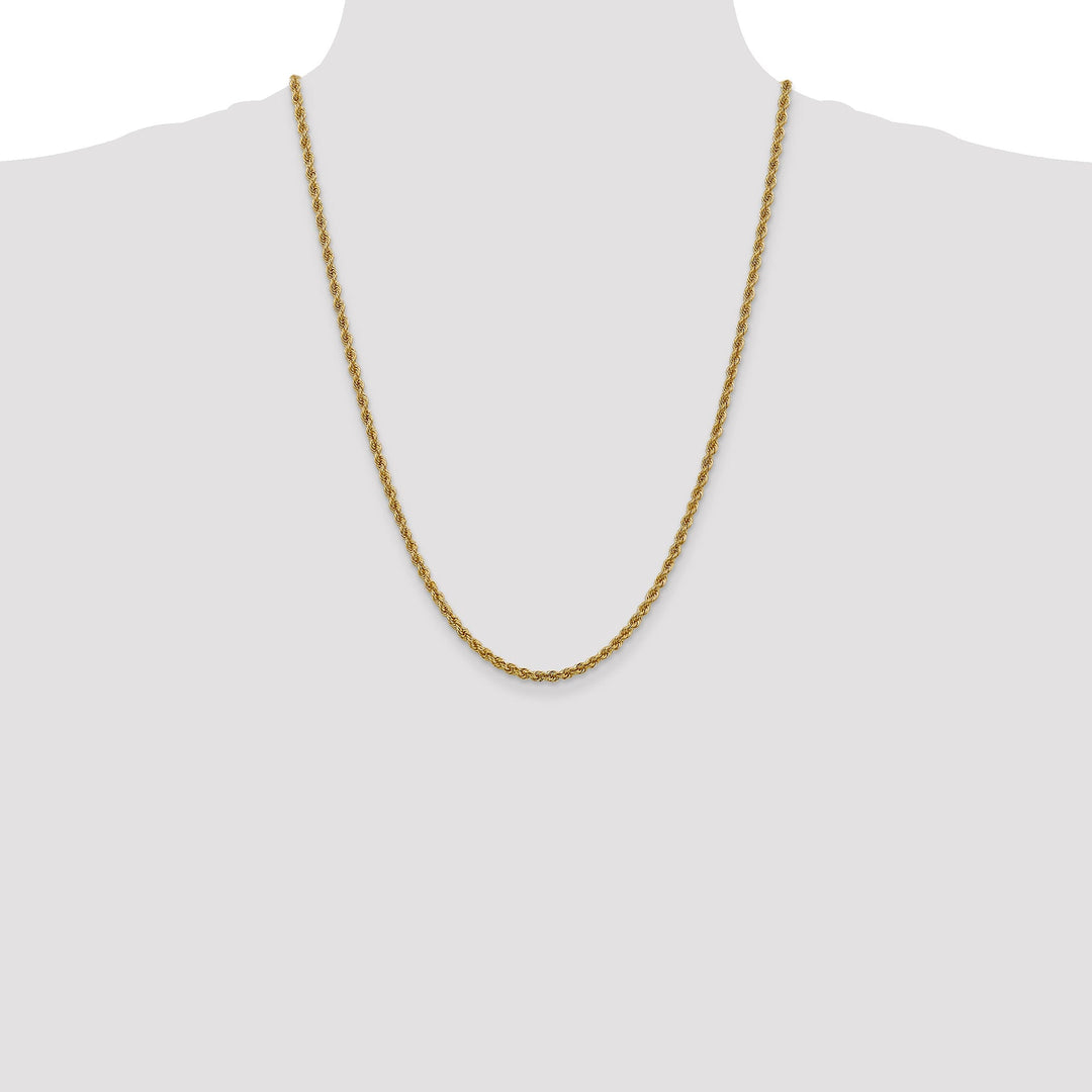 14k Yellow Gold 3.0mm Solid Rope Chain