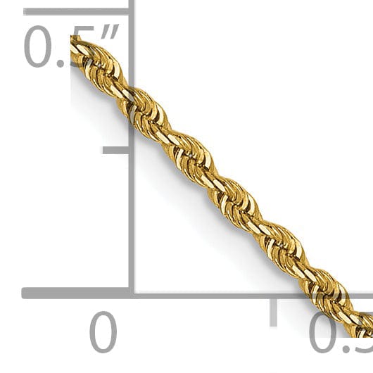 14k Yellow Gold 1.3mm D.C Rope Chain