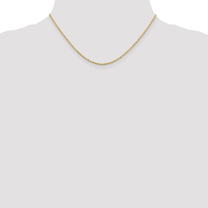 14k Yellow Gold 1.3mm D.C Rope Chain