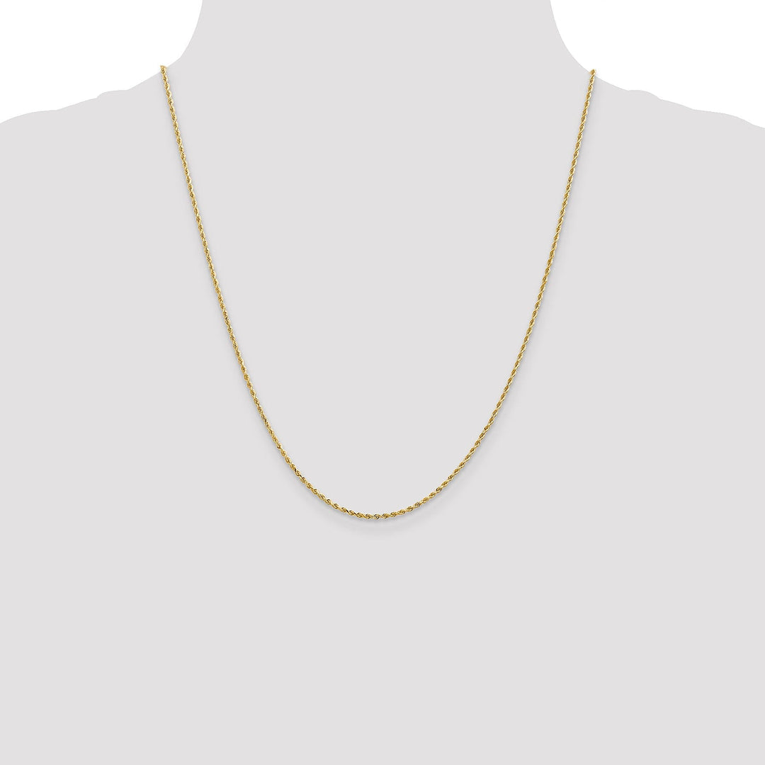 14k Yellow Gold 1.3mm D.C Rope Chain