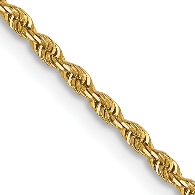 14k Yellow Gold 1.3mm D.C Rope Chain