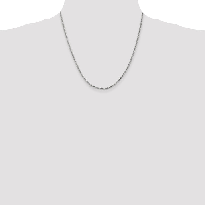 14K White Gold 2.50mm D.C Rope Chain