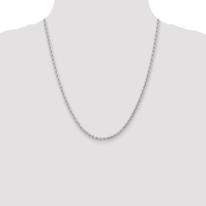 14K White Gold 3.00mm D.C Rope Chain