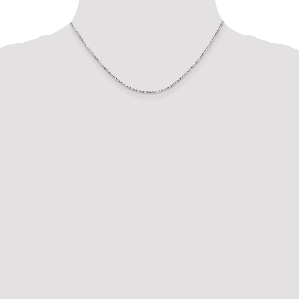 14k White Gold 1.3mm D.C Rope Chain