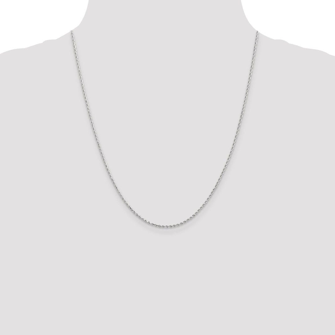 14k White Gold 1.3mm D.C Rope Chain