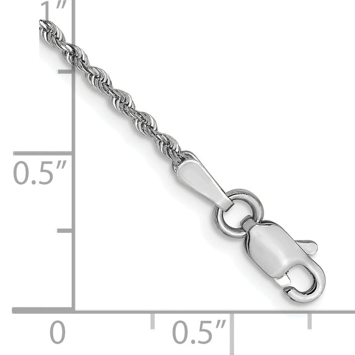 14k White Gold 1.3mm D.C Rope Chain