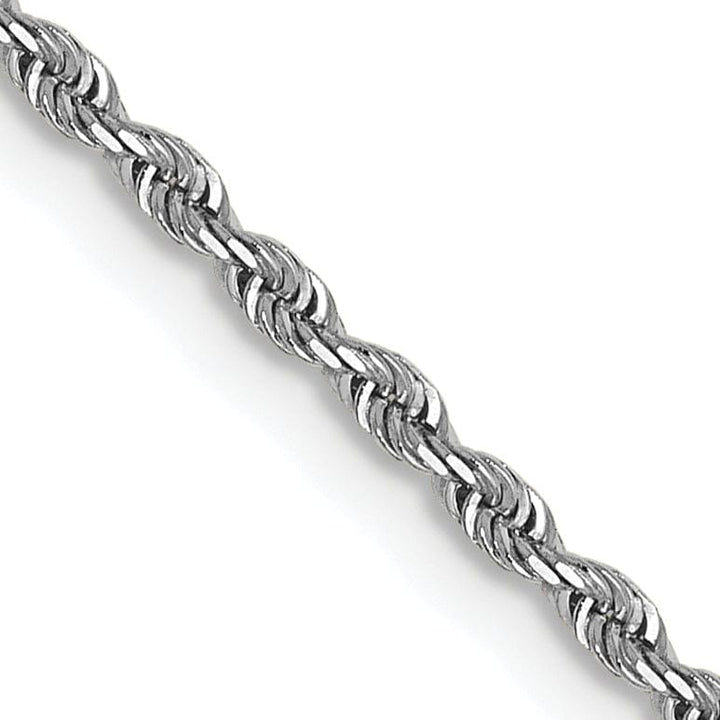 14k White Gold 1.3mm D.C Rope Chain