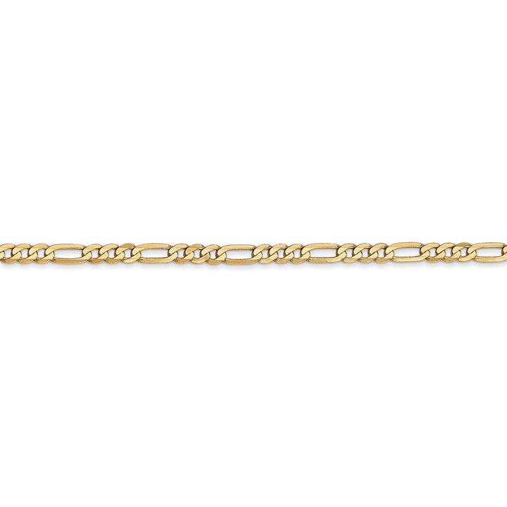 14k Yellow Gold 2.75mm Flat Figaro Bracelet