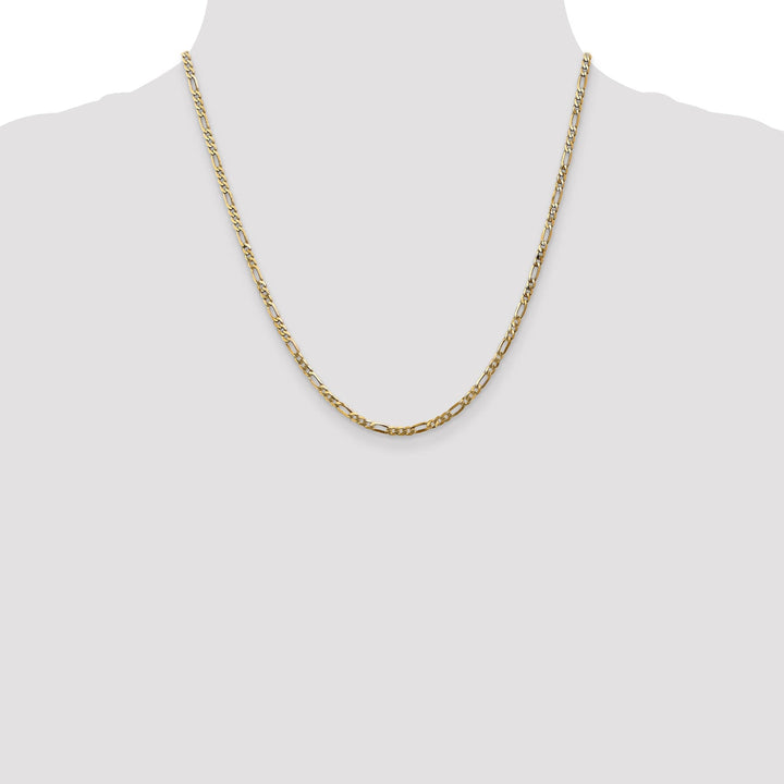 Leslie 14k Yellow Gold 2.75mm Flat Figaro Chain