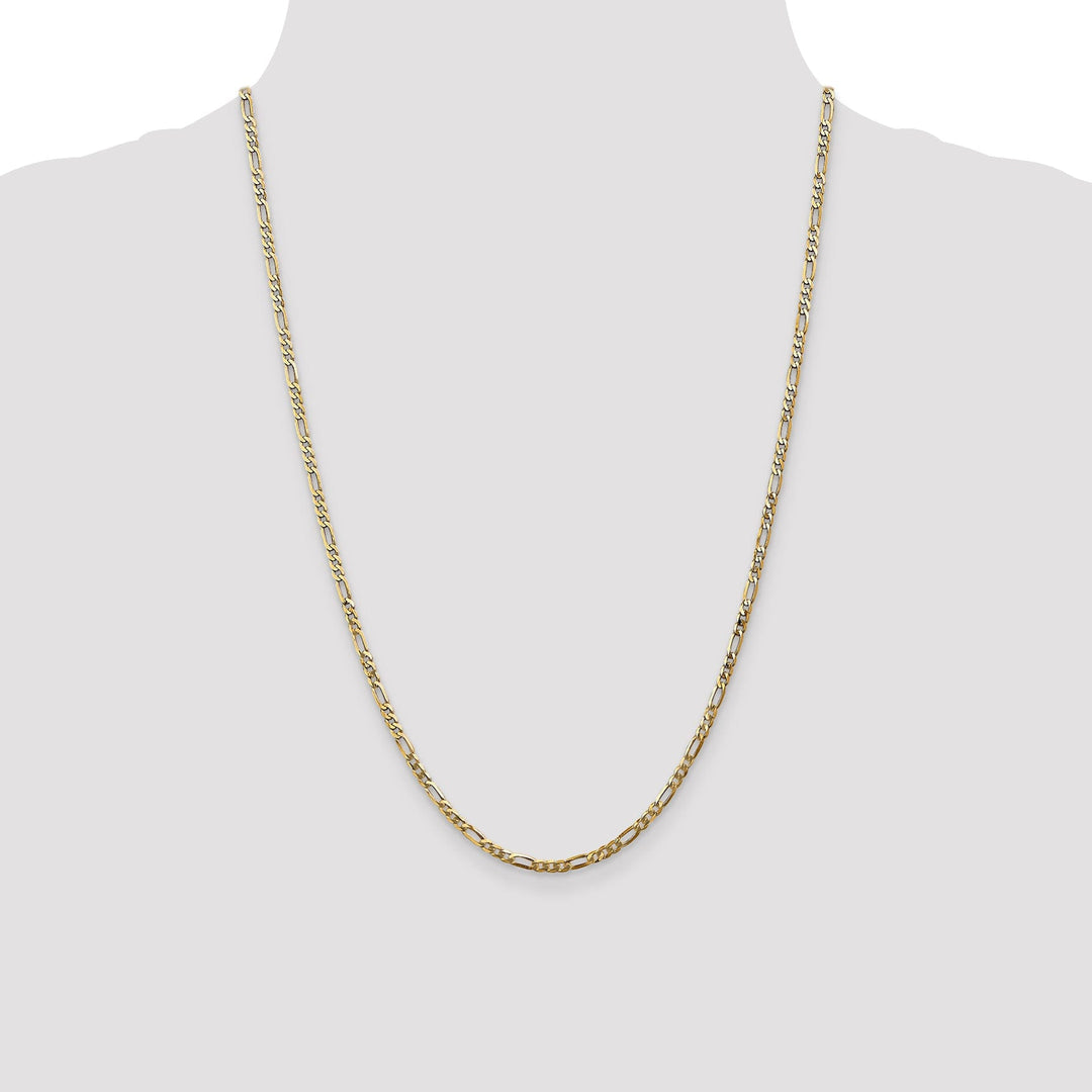 Leslie 14k Yellow Gold 2.75mm Flat Figaro Chain