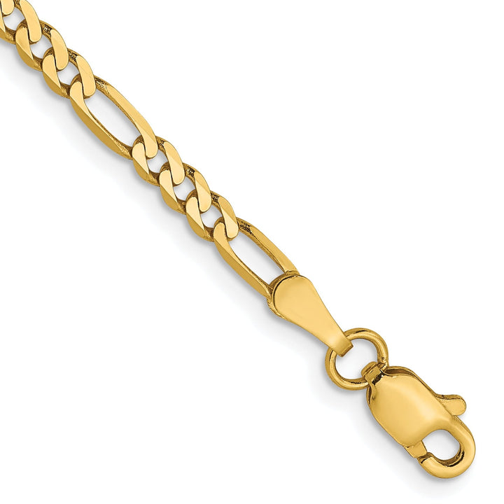 Leslie 14k Yellow Gold 2.75mm Flat Figaro Anklet