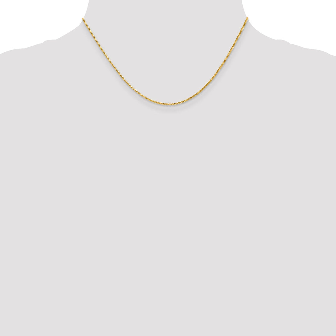14k Yellow Gold 1.3mm D.C Spiga Wheat Chain