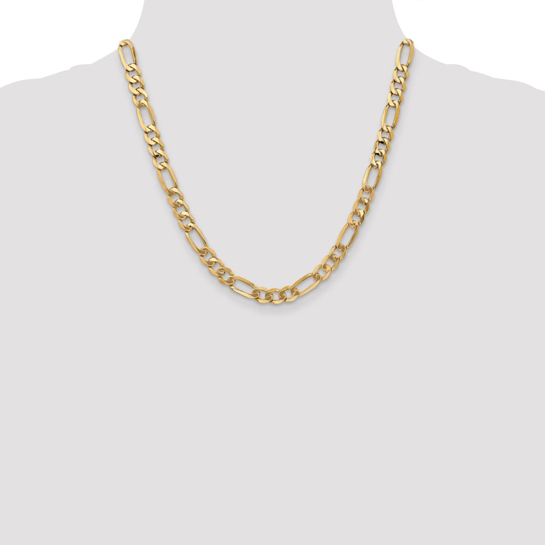 Leslie 14k Yellow Gold 7.0mm Flat Figaro Chain