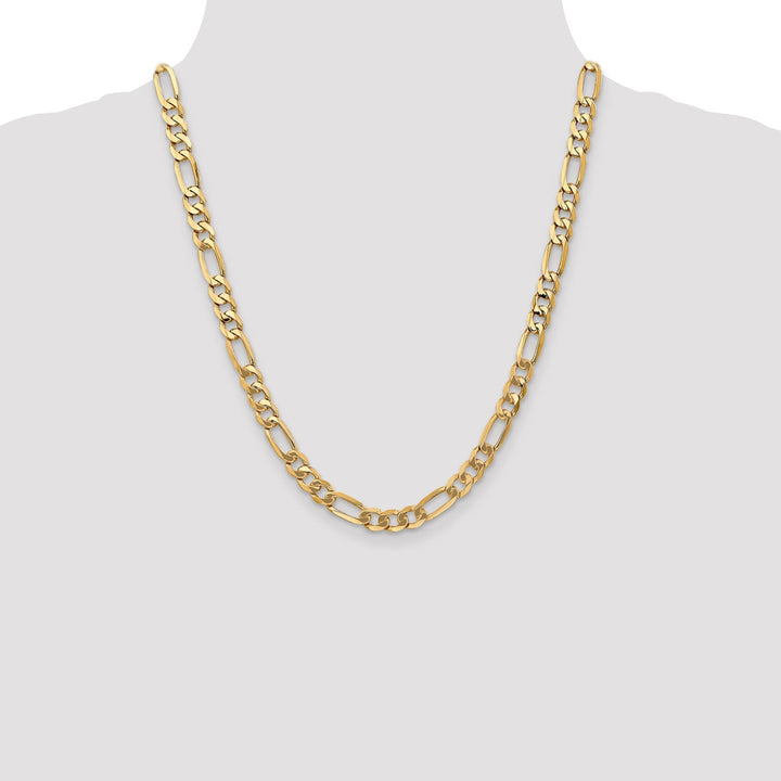 Leslie 14k Yellow Gold 7.0mm Flat Figaro Chain