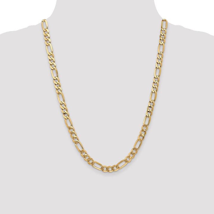 Leslie 14k Yellow Gold 7.0mm Flat Figaro Chain