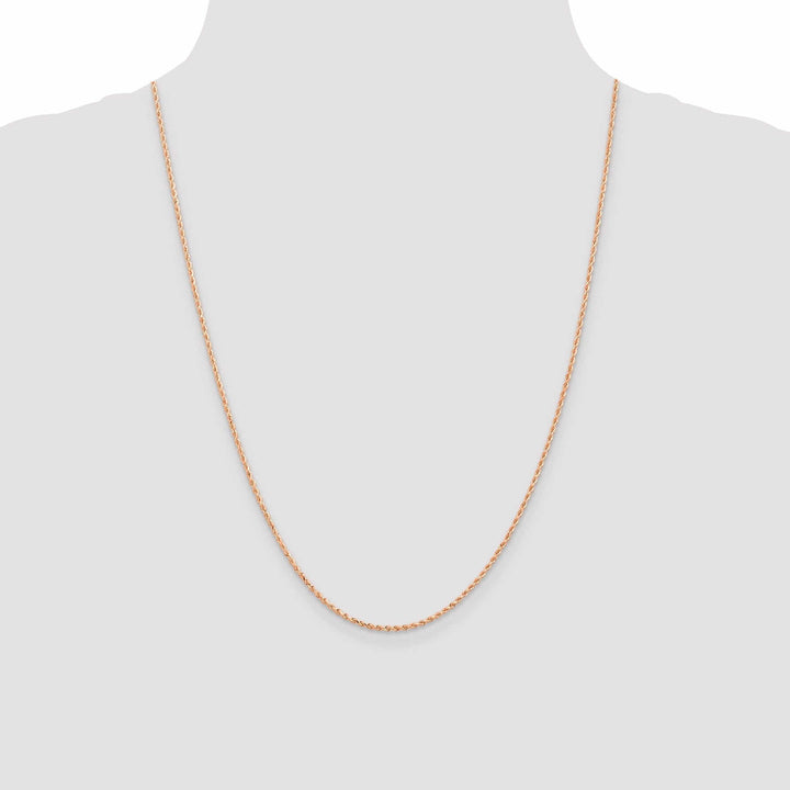 14k Rose Gold 1.5mm Diamond Cut Rope Chain