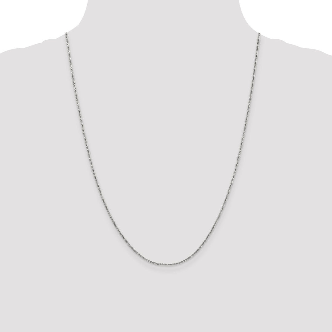 14K White Gold 1.4 m Round Cable Chain