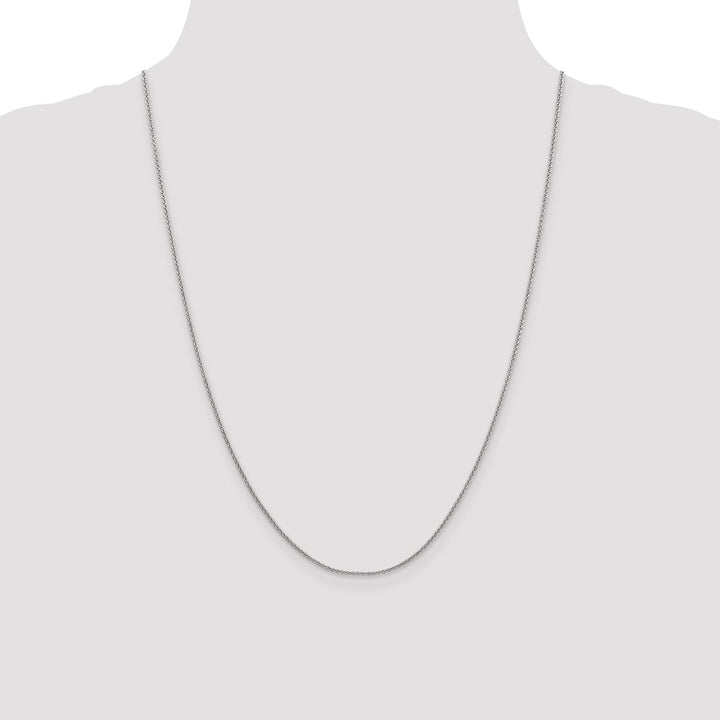 14K White Gold 1.4 m Round Cable Chain