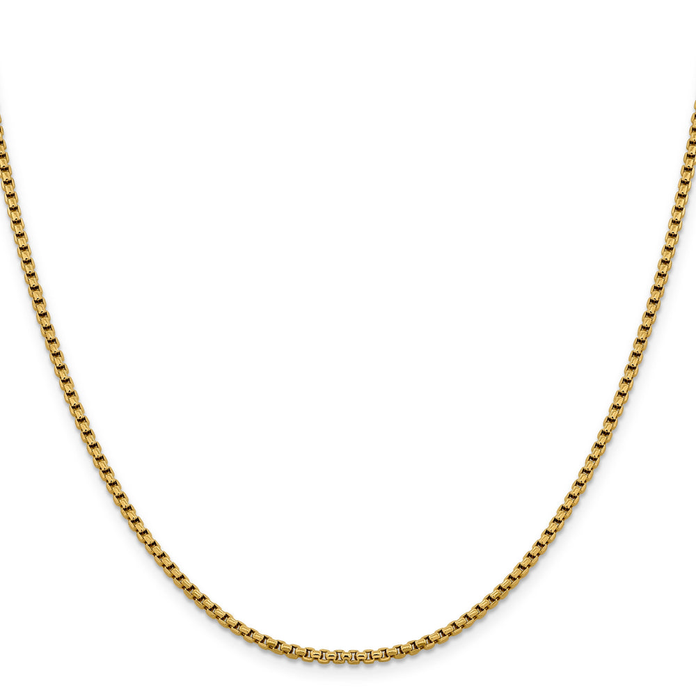 14k Yellow Gold 2.4 mm D.C Round Box Chain