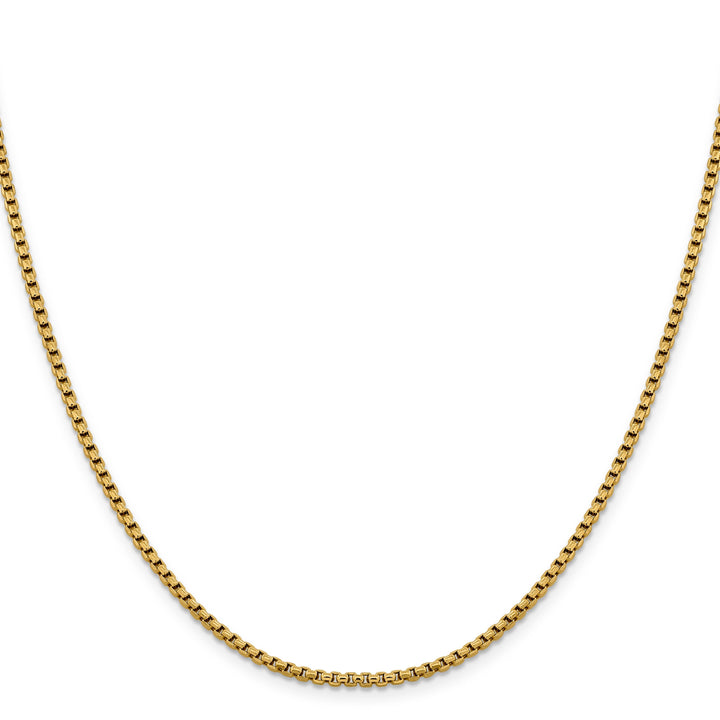 14k Yellow Gold 2.4 mm D.C Round Box Chain