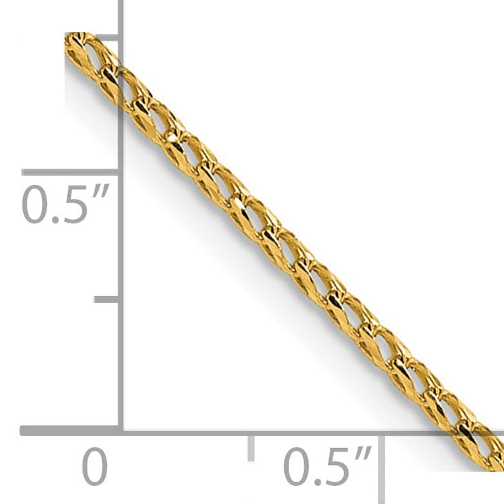 14k Yellow Gold 1 mm D.C Open Franco Chain