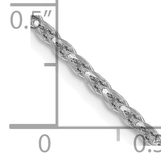 14K White Gold 1.6 mm D.C Open Franco Chain